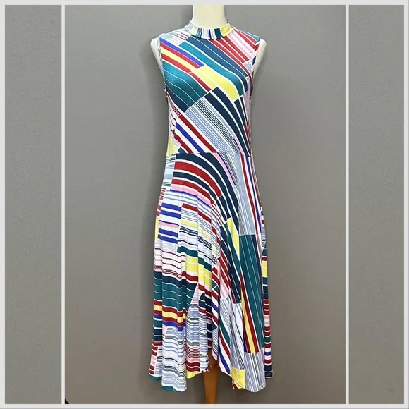 Anthropologie MAEVE geometric soft mock neck knit dress, M. - Picture 5 of 13